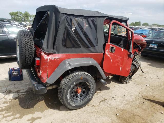 1J4FA29P21P309233 - 2001 JEEP WRANGLER / SE RED photo 3