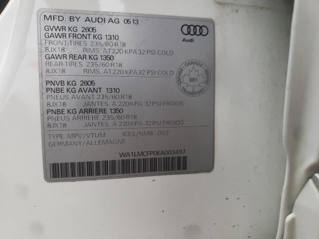 WA1LMCFP0EA003497 - 2014 AUDI Q5 TDI PREMIUM PLUS WHITE photo 13