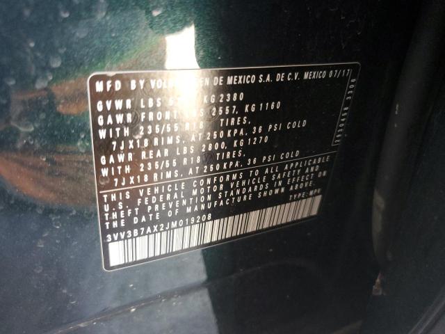 3VV3B7AX2JM019208 - 2018 VOLKSWAGEN TIGUAN SE 绿色 照片 13