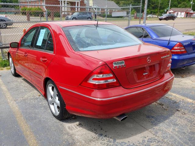 WDBRF40J75F576872 - 2005 MERCEDES-BENZ C 230K SPORT SEDAN RED photo 3