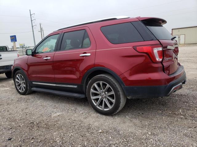 1FM5K7F87HGD19786 - 2017 FORD EXPLORER LIMITED BURGUNDY photo 2