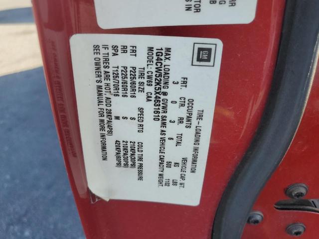 1G4CW52K5X4631610 - 1999 BUICK PARK AVENU BURGUNDY photo 12