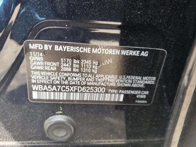 WBA5A7C5XFD625300 - 2015 BMW 528 XI BLUE photo 12