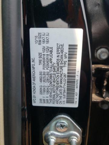 5J8TB4H71HL021287 - 2017 ACURA RDX ADVANCE BLACK photo 12