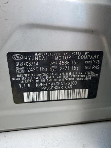 KMHEC4A40FA120109 - 2015 HYUNDAI SONATA HYBRID GRAY photo 13