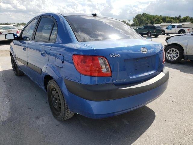 KNADE223096512967 - 2009 KIA RIO BASE BLUE photo 3