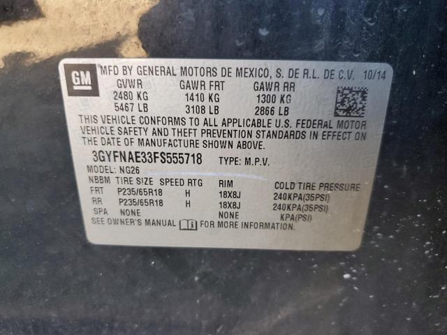 3GYFNAE33FS555718 - 2015 CADILLAC SRX BLACK photo 13