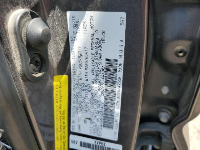 5TFJU4GN4FX081439 - 2015 TOYOTA TACOMA DOUBLE CAB PRERUNNER GRAY photo 12