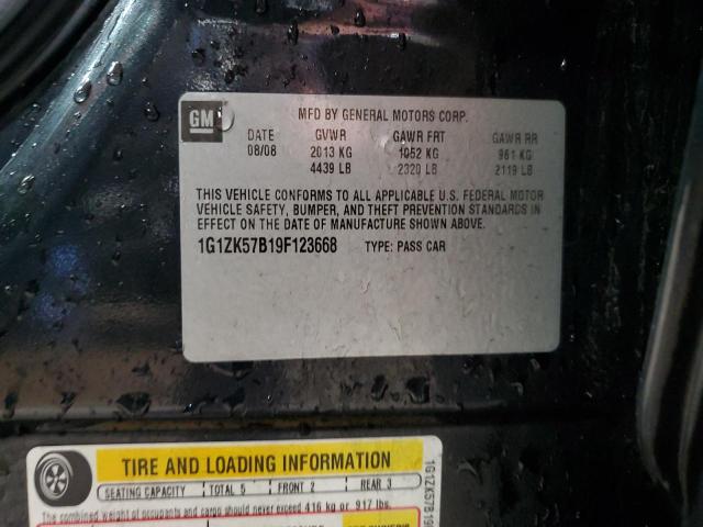 1G1ZK57B19F123668 - 2009 CHEVROLET MALIBU LTZ BLACK photo 12