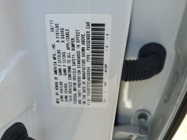 19UUB1F37JA006054 - 2018 ACURA TLX WHITE photo 12