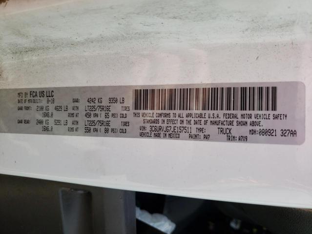 3C6URVJG7JE157511 - 2018 RAM PROMASTER 3500 HIGH 白色 照片 10