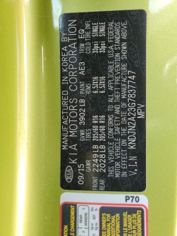 KNDJN2A23G7837747 - 2016 KIA SOUL GREEN photo 14