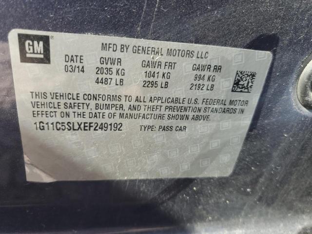 1G11C5SLXEF249192 - 2014 CHEVROLET MALIBU 1LT ლურჯი ფოტო 12