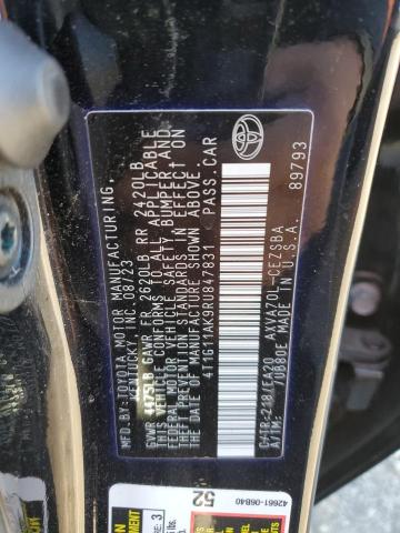 4T1G11AK9RU847831 - 2024 TOYOTA CAMRY SE NIGHT SHADE BLACK photo 12