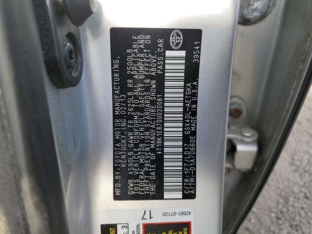 4T1BK1EB7DU020081 - 2013 TOYOTA AVALON BASE Gümüş foto 12