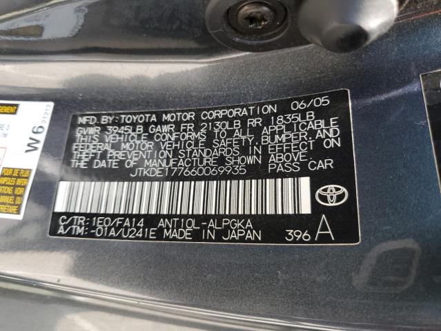 JTKDE177660069935 - 2006 TOYOTA SCION TC 石墨色 照片 12