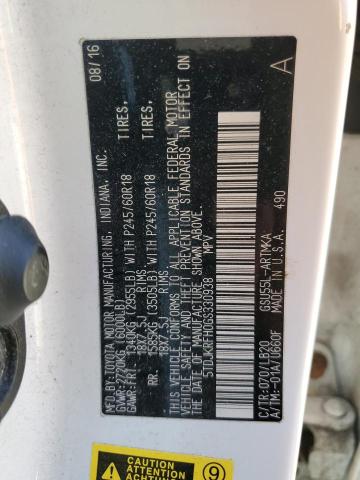 5TDJKRFH0GS330938 - 2016 TOYOTA HIGHLANDER XLE WHITE photo 13