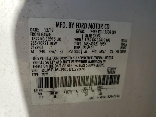 2LMPJ6LR6JBL22876 - 2018 LINCOLN MKX RESERVE 白色 照片 12