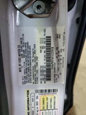 1FA6P0H76F5122418 - 2015 FORD FUSION SE WHITE photo 12