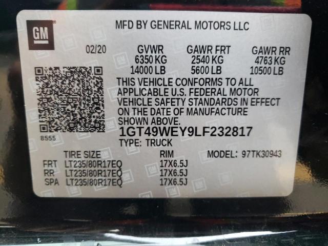 1GT49WEY9LF232817 - 2020 GMC SIERRA K3500 DENALI BLACK photo 13