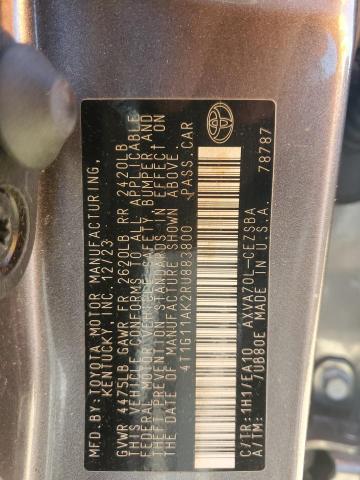 4T1G11AK2RU883800 - 2024 TOYOTA CAMRY SE NIGHT SHADE GRAY photo 12