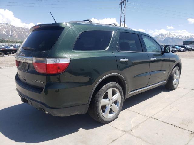 1D4SE5GTXBC695342 - 2011 DODGE DURANGO CITADEL GREEN photo 3