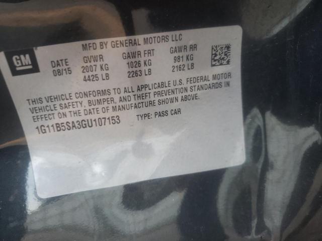 1G11B5SA3GU107153 - 2016 CHEVROLET MALIBU LIM LS CHARCOAL photo 10