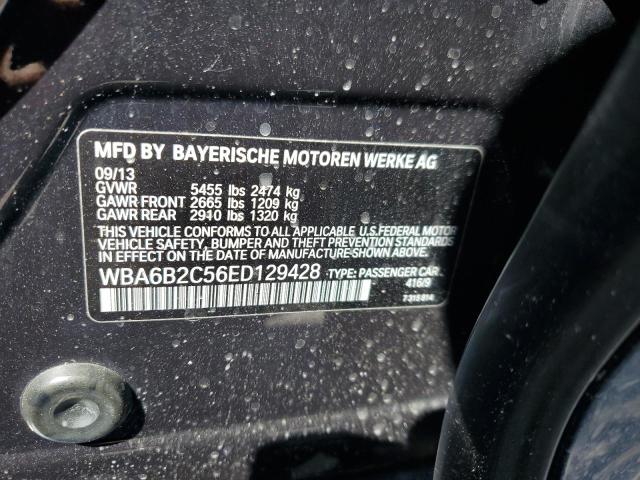 WBA6B2C56ED129428 - 2014 BMW 650 I GRAN COUPE BLUE photo 12