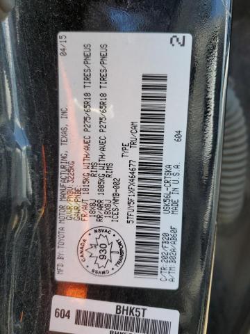 5TFUY5F1XFX464677 - 2015 TOYOTA TUNDRA DOUBLE CAB SR/SR5 BLACK photo 12