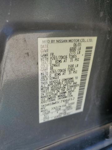 5N1AR18W85C766052 - 2005 NISSAN PATHFINDER LE ნაცრისფერი ფოტო 13