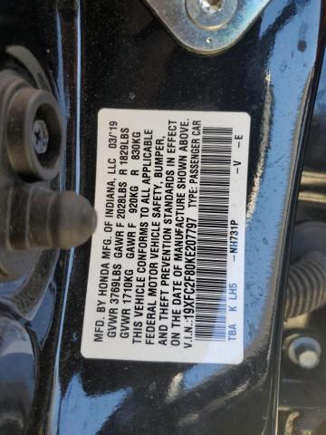 19XFC2F80KE207797 - 2019 HONDA CIVIC SPORT 黑色 照片 12