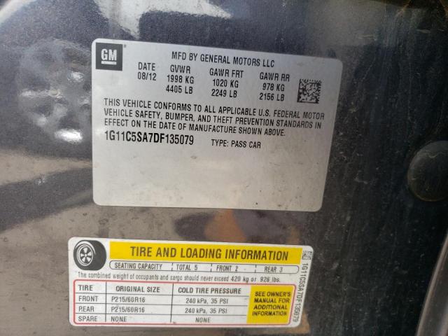 1G11C5SA7DF135079 - 2013 CHEVROLET MALIBU 1LT GRAY photo 13