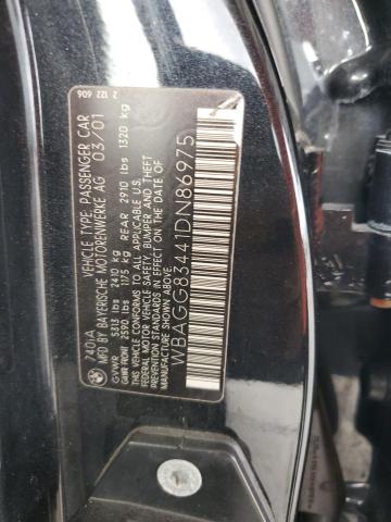 WBAGG83441DN86975 - 2001 BMW 740 I AUTOMATIC BLACK photo 12