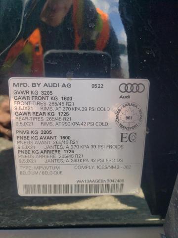WA13AAGE8NB042486 - 2022 AUDI E-TRON SPORTBACK PRESTIGE BLACK photo 13