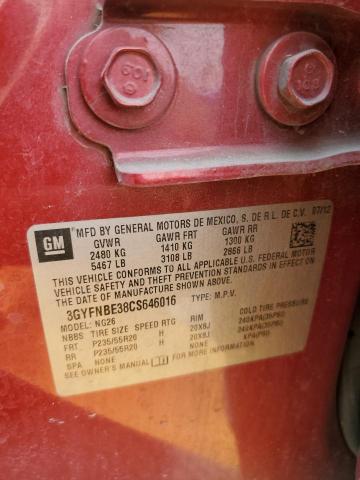 3GYFNBE38CS646016 - 2012 CADILLAC SRX PERFORMANCE COLLECTION Қызыл фото 14