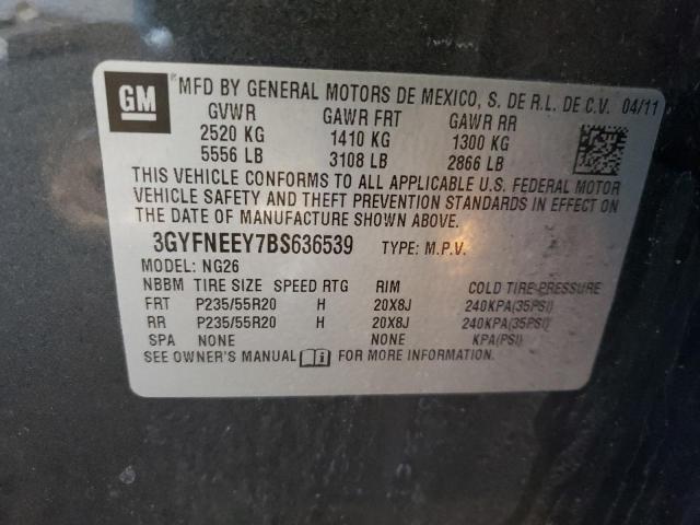 3GYFNEEY7BS636539 - 2011 CADILLAC SRX PERFORMANCE COLLECTION Сұр фото 13