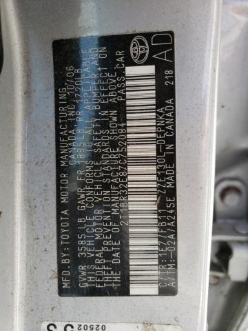 2T1BR32E87C752084 - 2007 TOYOTA COROLLA CE SILVER photo 12