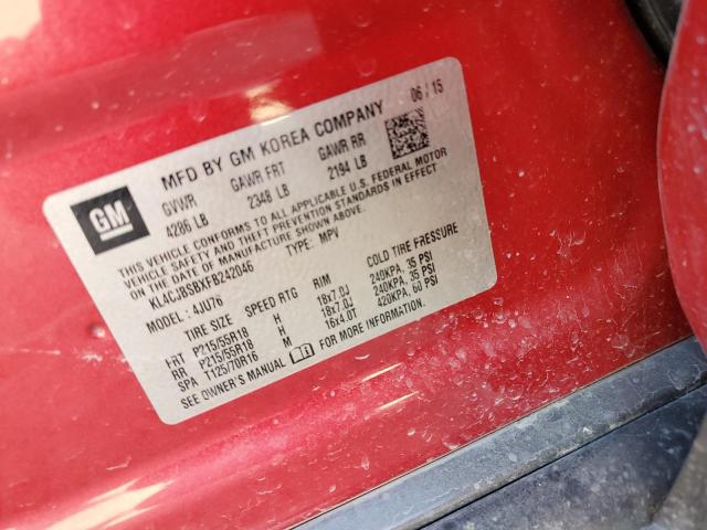 KL4CJBSBXFB242046 - 2015 BUICK ENCORE CONVENIENCE 红色 照片 14