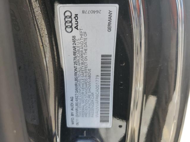 WAUVVAFR6CA001779 - 2012 AUDI S5 PRESTIGE BLACK photo 12