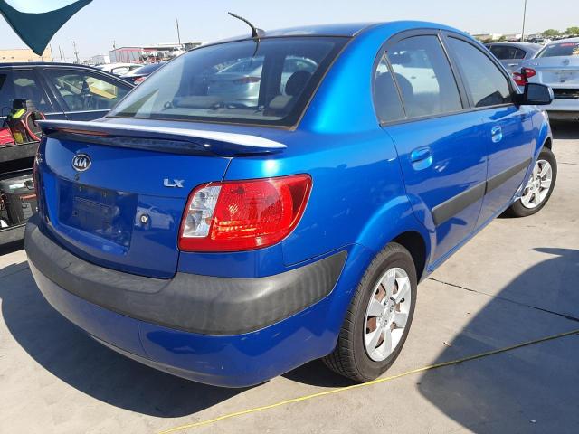 KNADE123076288672 - 2007 KIA RIO BASE BLUE photo 4