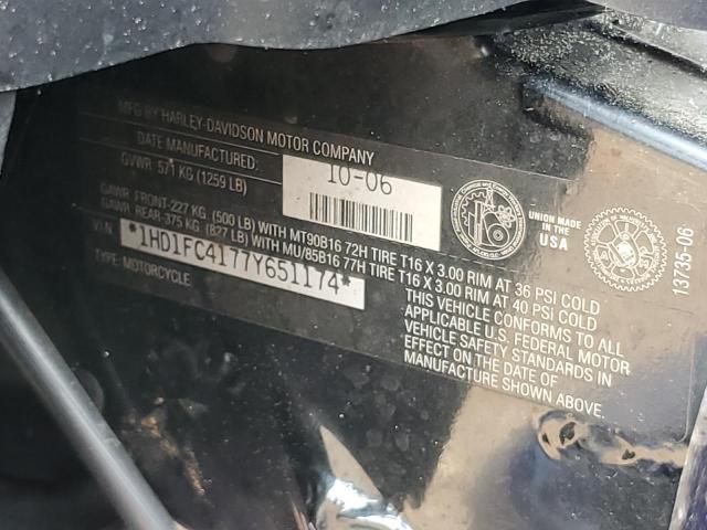 1HD1FC4177Y651174 - 2007 HARLEY-DAVIDSON FLHTCUI 蓝色 照片 10