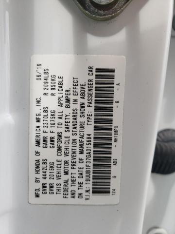 19UUB1F37GA015684 - 2016 ACURA TLX WHITE photo 12