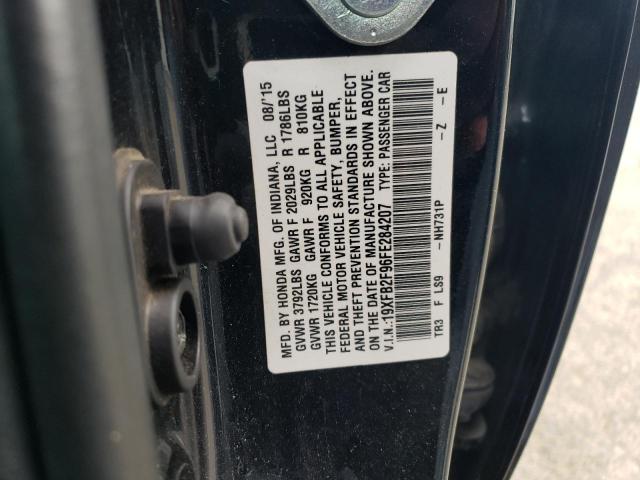 19XFB2F96FE284207 - 2015 HONDA CIVIC EXL შავი ფოტო 12