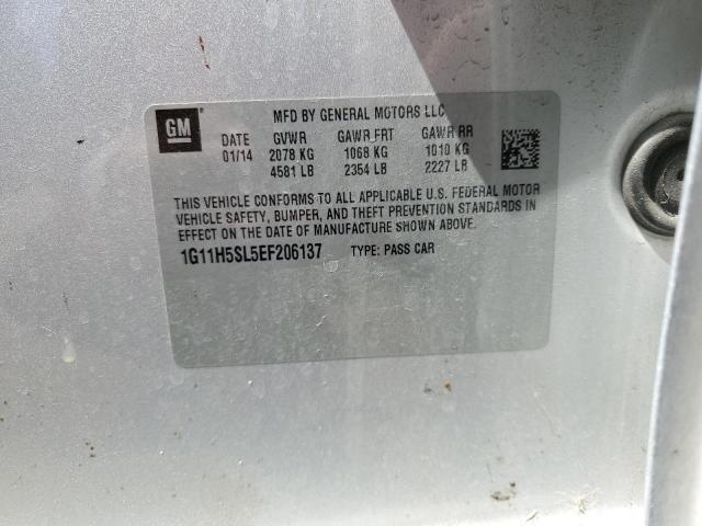 1G11H5SL5EF206137 - 2014 CHEVROLET MALIBU LTZ ვერცხლისფერი ფოტო 12