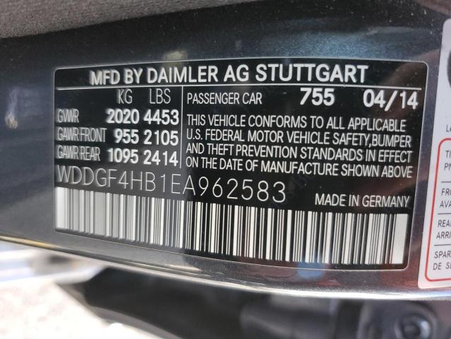 WDDGF4HB1EA962583 - 2014 MERCEDES-BENZ C 250 GRAY photo 12