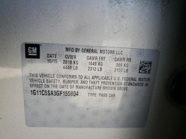 1G11C5SA3GF155804 - 2016 CHEVROLET MALIBU LIM LT Теңіз түсті фото 12