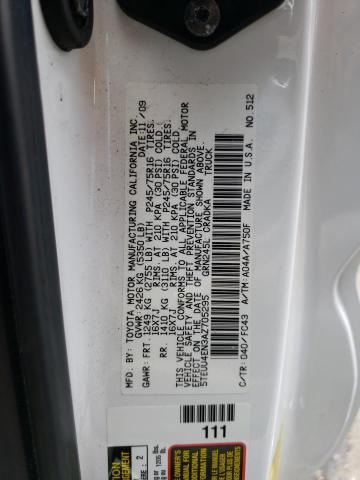 5TEUU4EN3AZ705295 - 2010 TOYOTA TACOMA ACCESS CAB Ақ фото 12