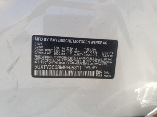 5UXTY3C08M9F68311 - 2021 BMW X3 SDRIVE30I WHITE photo 12