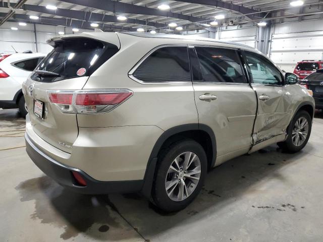 5TDJKRFH5ES019096 - 2014 TOYOTA HIGHLANDER XLE 米色 照片 3