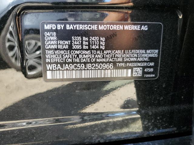 WBAJA9C59JB250966 - 2018 BMW 530E BLACK photo 13